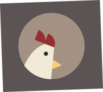 Huhn Icon mit Hintergrund